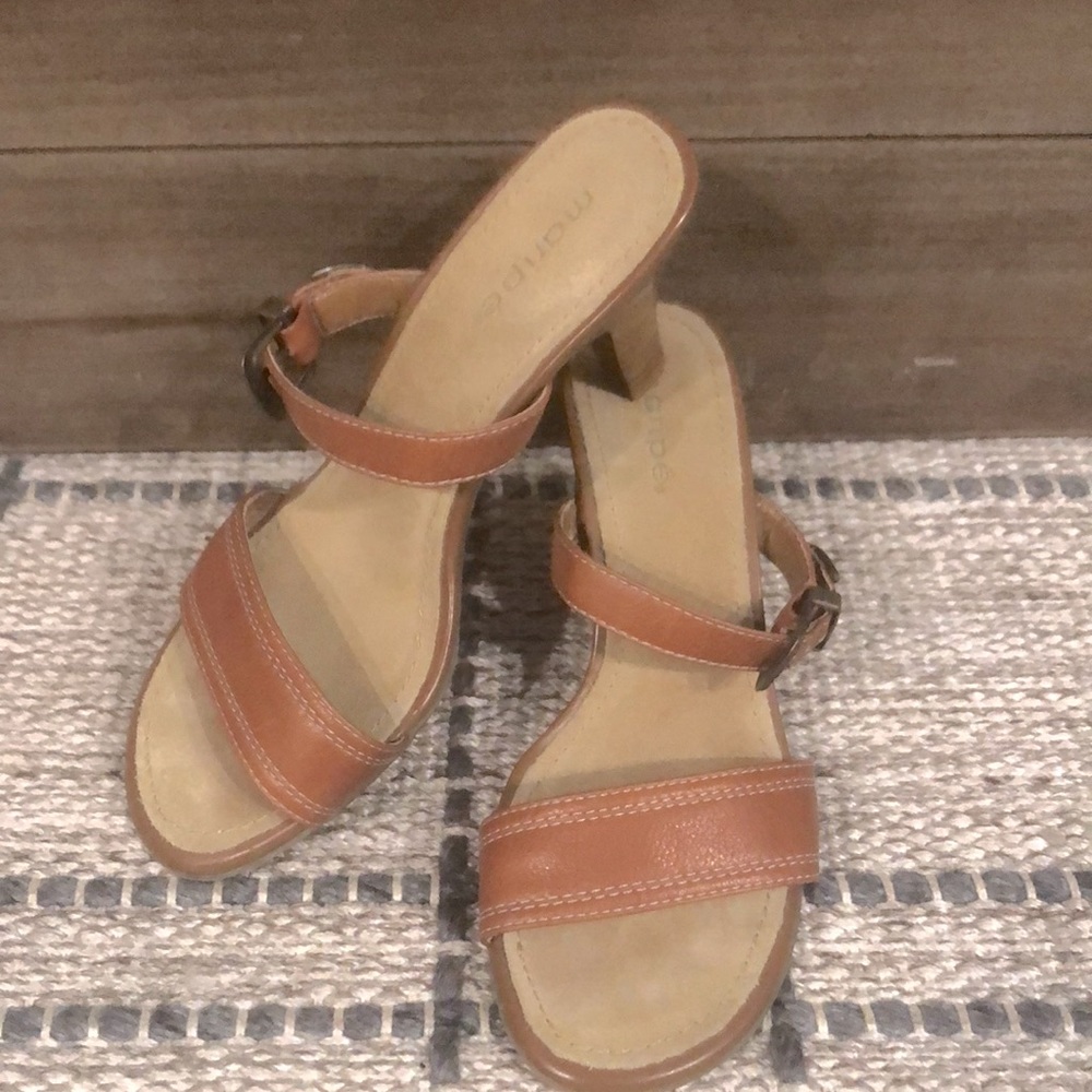 Maripe Leather Slider Sandal with 3” heel